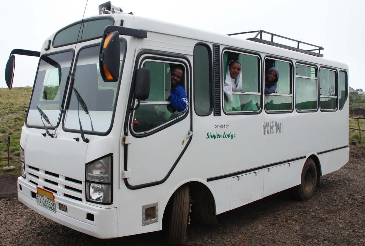 Community bus donated by Simien Lodge