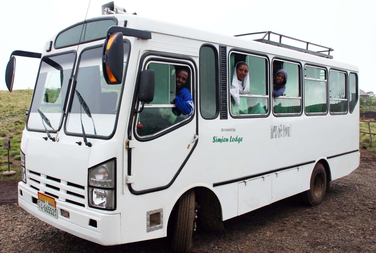 Community bus donated by Simien Lodge