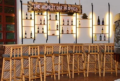 The bar, under its “Highest Bar in Africa” sign