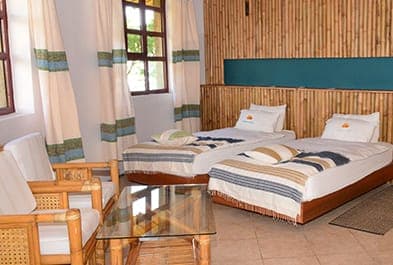 Family room lounge with two single beds