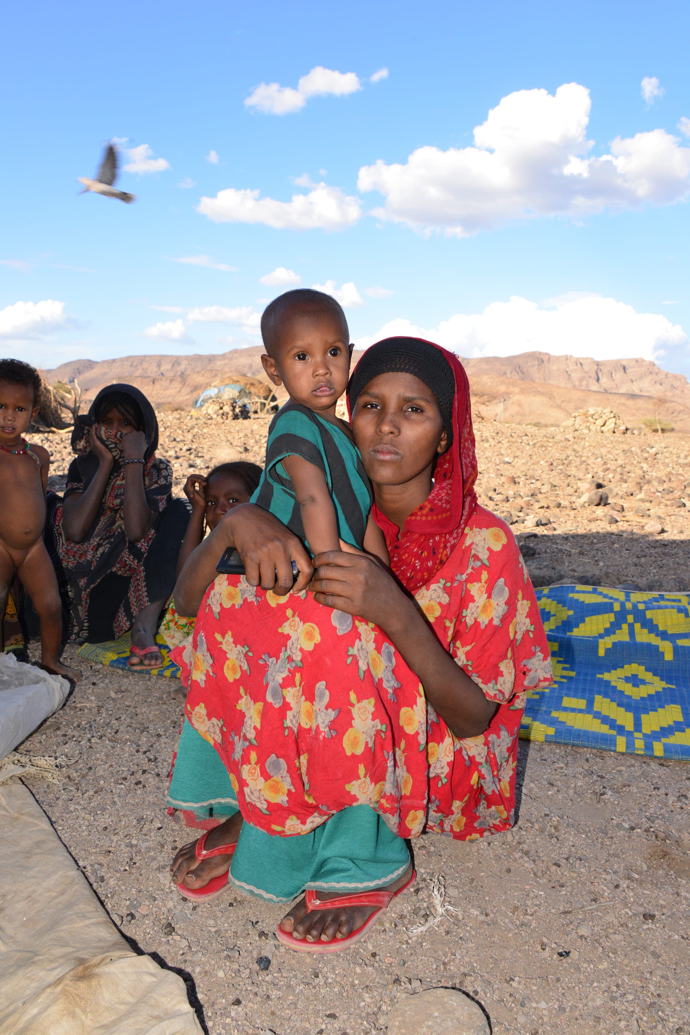 Mother and children in the Simien Mountains